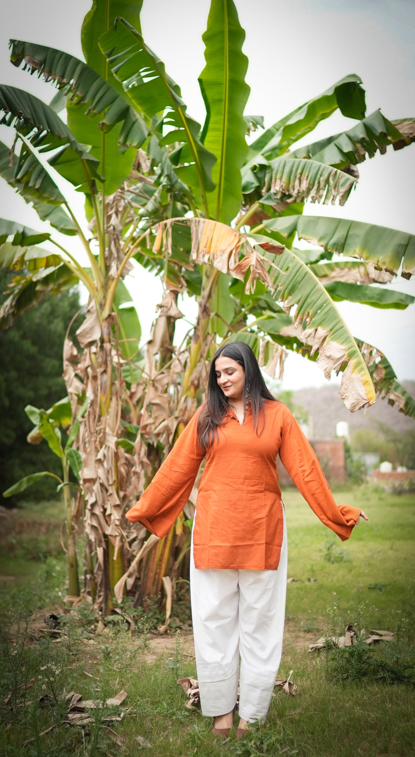 Farshi Mehfil- Rust - Kurti Only