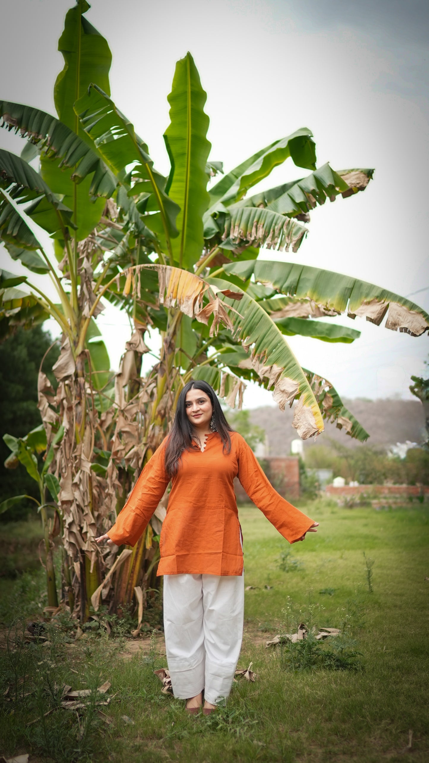 Farshi Mehfil- Rust - Kurti Only