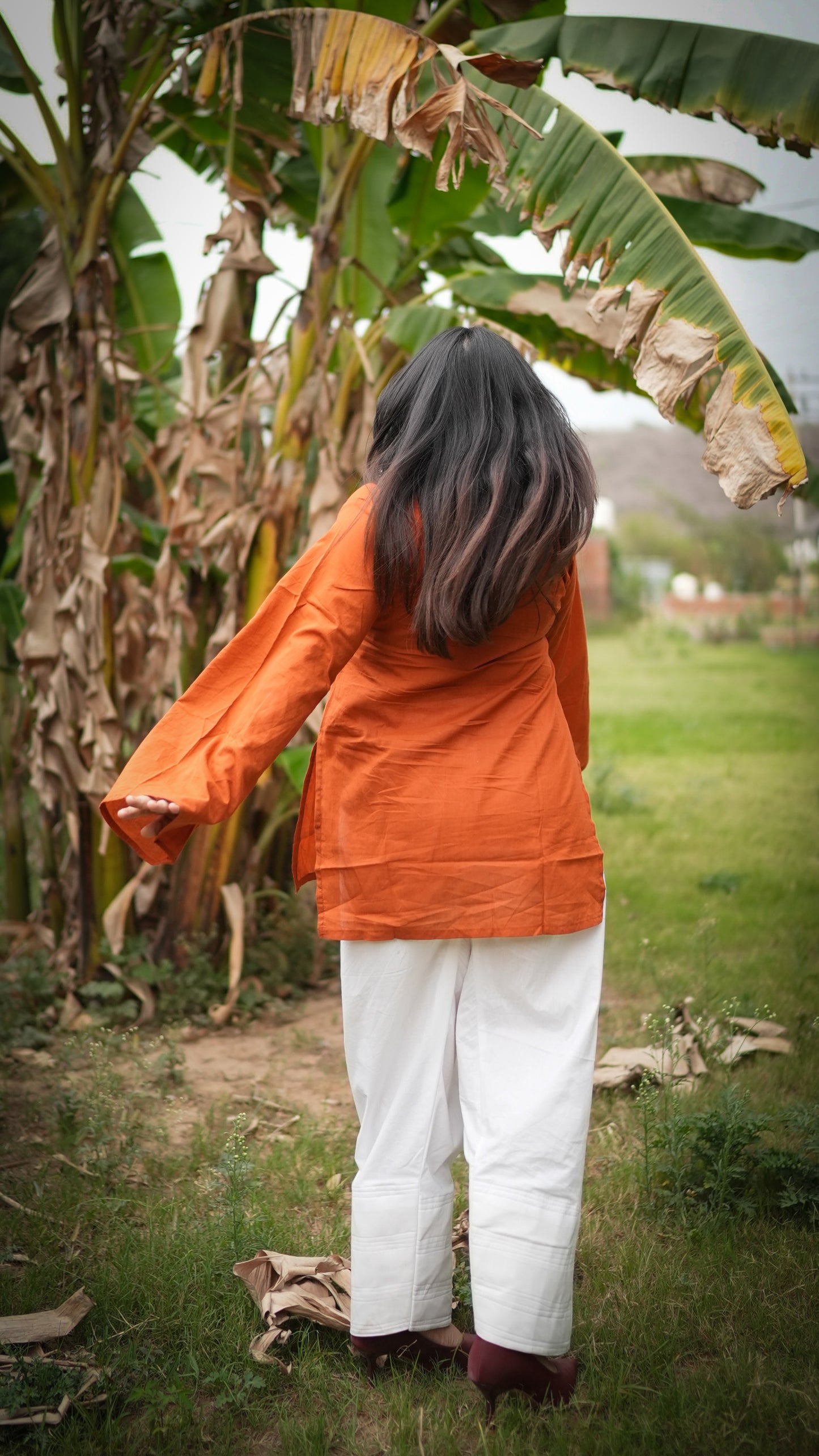 Farshi Mehfil- Rust - Kurti Only